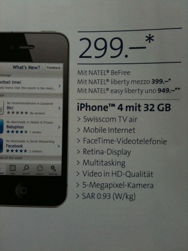 Foto aus dem Swisscom Shop Magazin vom 5.9.2010 Foto aus dem Swisscom Shop Magazin vom 5.9.2010